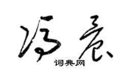 梁錦英馮晨草書個性簽名怎么寫