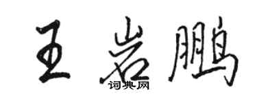 駱恆光王岩鵬行書個性簽名怎么寫