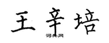 何伯昌王辛培楷書個性簽名怎么寫