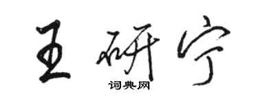 駱恆光王研寧行書個性簽名怎么寫