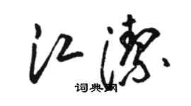 駱恆光江潔草書個性簽名怎么寫