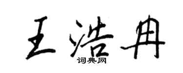 王正良王浩冉行書個性簽名怎么寫