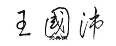 駱恆光王國沛草書個性簽名怎么寫