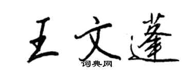 王正良王文蓬行書個性簽名怎么寫