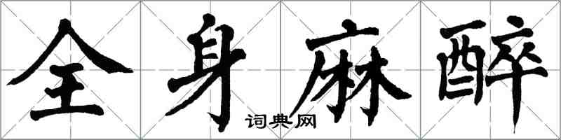 翁闓運全身麻醉楷書怎么寫