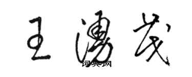 駱恆光王涌茂草書個性簽名怎么寫