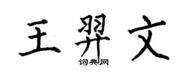 何伯昌王羿文楷書個性簽名怎么寫