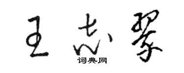 駱恆光王志翠草書個性簽名怎么寫