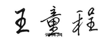 駱恆光王童程行書個性簽名怎么寫