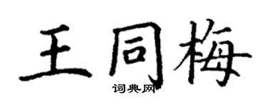 丁謙王同梅楷書個性簽名怎么寫