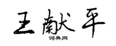 曾慶福王獻平行書個性簽名怎么寫