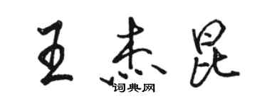 駱恆光王傑昆行書個性簽名怎么寫