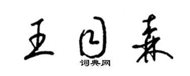 梁錦英王目森草書個性簽名怎么寫