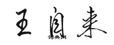 駱恆光王自來行書個性簽名怎么寫