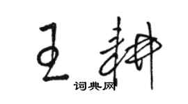 駱恆光王耕草書個性簽名怎么寫