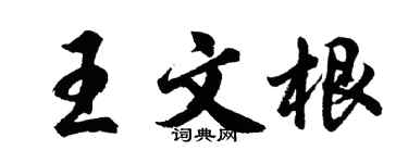 胡問遂王文根行書個性簽名怎么寫