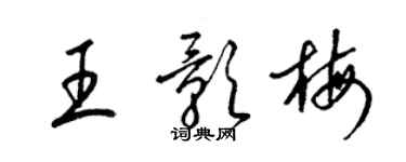 梁錦英王影梅草書個性簽名怎么寫