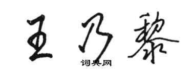 駱恆光王乃黎行書個性簽名怎么寫