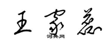 梁錦英王家蕊草書個性簽名怎么寫