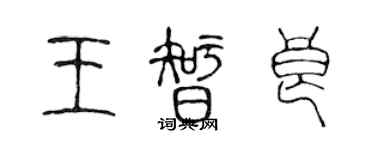 陳聲遠王智良篆書個性簽名怎么寫