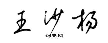 梁錦英王沙楊草書個性簽名怎么寫