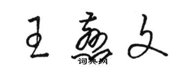 駱恆光王慈文草書個性簽名怎么寫