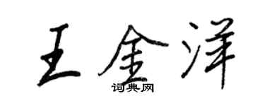 王正良王金洋行書個性簽名怎么寫