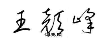 梁錦英王顏峰草書個性簽名怎么寫