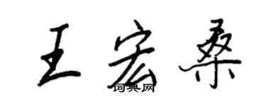 王正良王宏桑行書個性簽名怎么寫