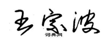 朱錫榮王宗波草書個性簽名怎么寫