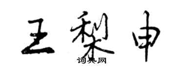 曾慶福王梨申行書個性簽名怎么寫