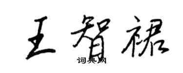 王正良王智裙行書個性簽名怎么寫