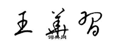 梁錦英王華習草書個性簽名怎么寫
