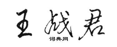 駱恆光王戰君行書個性簽名怎么寫