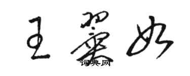 駱恆光王翼如草書個性簽名怎么寫