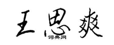 王正良王思爽行書個性簽名怎么寫