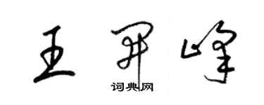 梁錦英王開峰草書個性簽名怎么寫