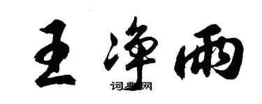 胡問遂王淨雨行書個性簽名怎么寫