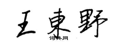 王正良王東野行書個性簽名怎么寫