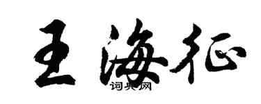 胡問遂王海征行書個性簽名怎么寫