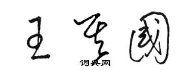 駱恆光王其國草書個性簽名怎么寫