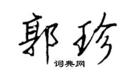 王正良郭珍行書個性簽名怎么寫