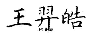丁謙王羿皓楷書個性簽名怎么寫