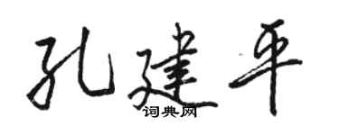 駱恆光孔建平行書個性簽名怎么寫