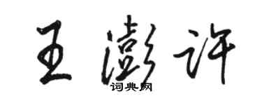駱恆光王澎許行書個性簽名怎么寫