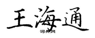 丁謙王海通楷書個性簽名怎么寫