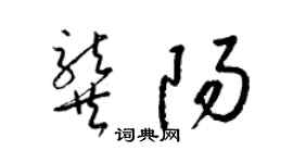 梁錦英龔陽草書個性簽名怎么寫