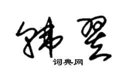 朱錫榮韓翌草書個性簽名怎么寫