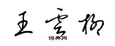 梁錦英王雲柳草書個性簽名怎么寫