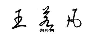 梁錦英王若凡草書個性簽名怎么寫